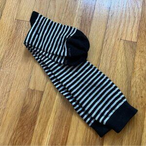 4/$25 MeMoi black and silver striped knee high socks New without tags size 10